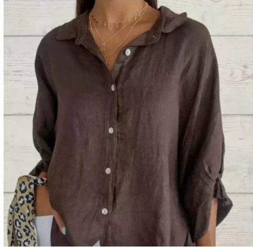 Atelier Élégance™ | Chemise Coton et Lin à Nouer dans le Dos