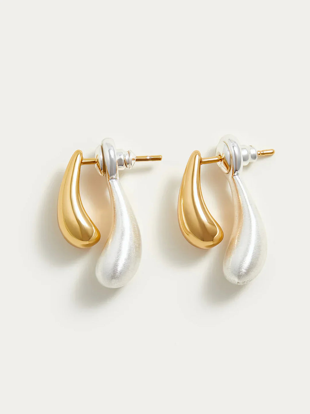 Atelier Élégance™ | Boucles d'oreilles goutte d'eau bicolores toujours élégantes