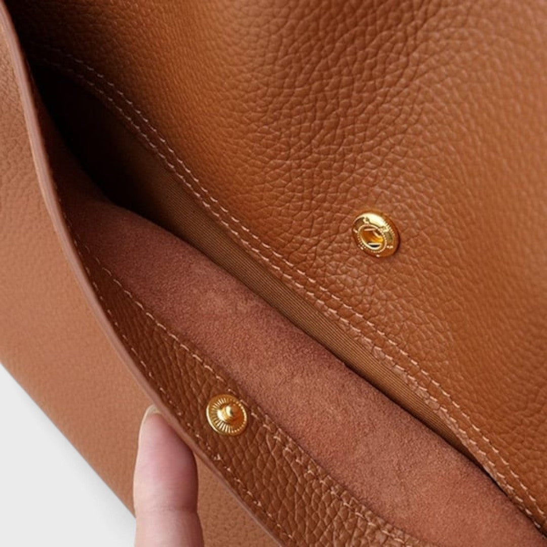 Fera - Sac à bandoulière en cuir véritable uni