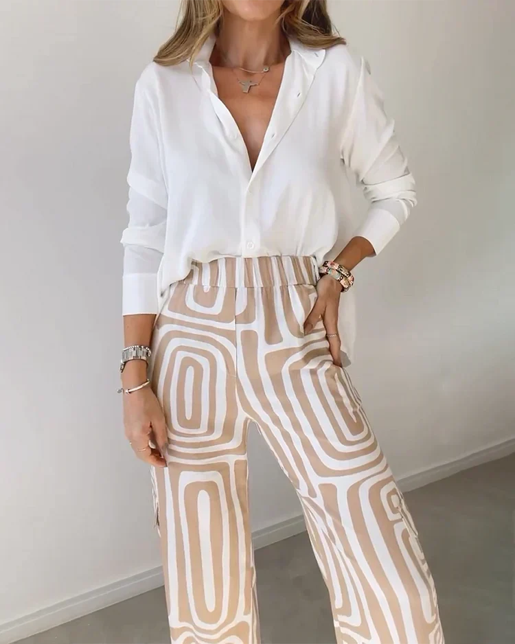 Atelier Élégance™ | Ensemble Retro-Chic avec Pantalon Large