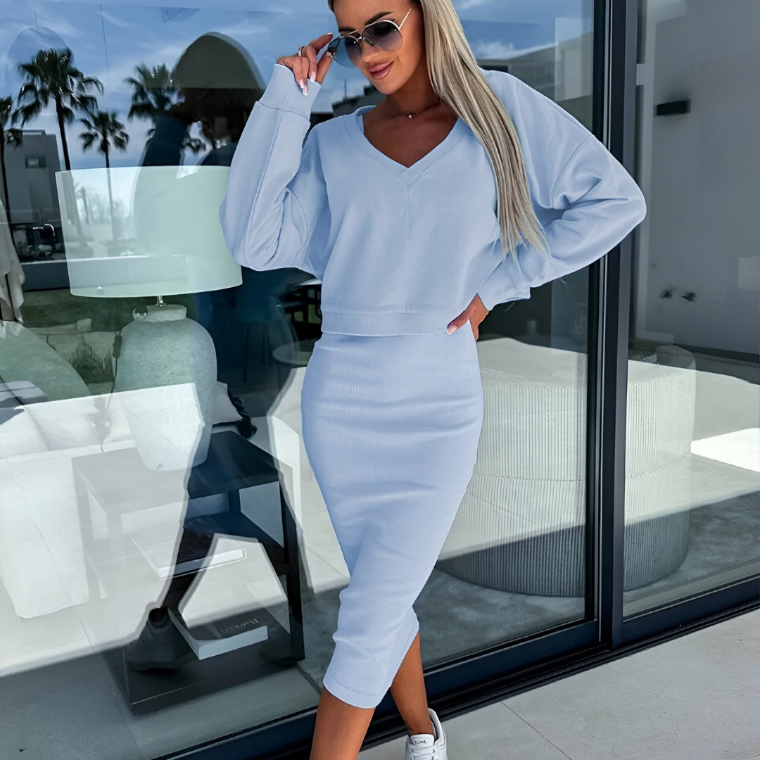 Atelier Élégance™ | Ensemble Deux-Pièces Off-Shoulder