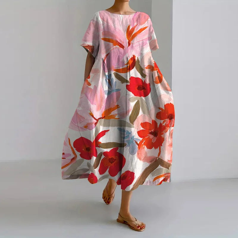 Atelier Élégance™ | Valentina Robe d'Été Fleurie avec Coupe Flatteuse et Liberté de Mouvement