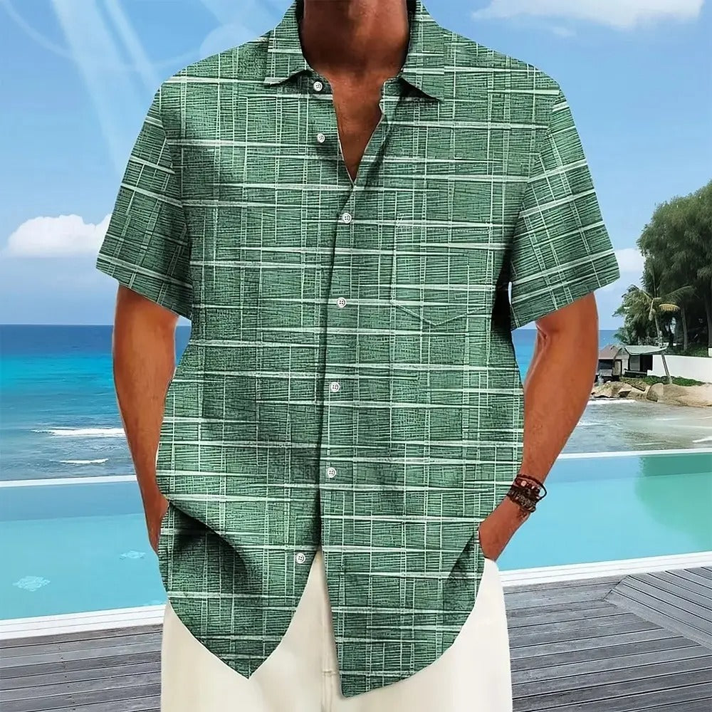 Lenoir™ | Chemise élégante à motif rayé et à carreaux