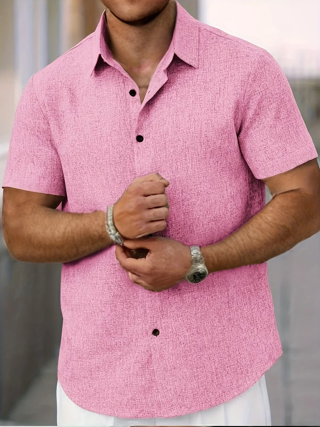Lenoir™ | Chemise légère à manches courtes en mélange de lin