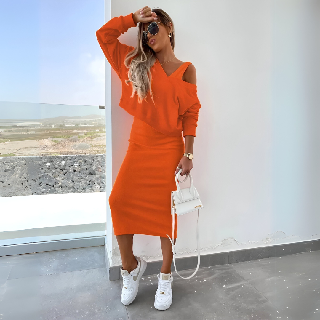 Atelier Élégance™ | Ensemble Deux-Pièces Off-Shoulder