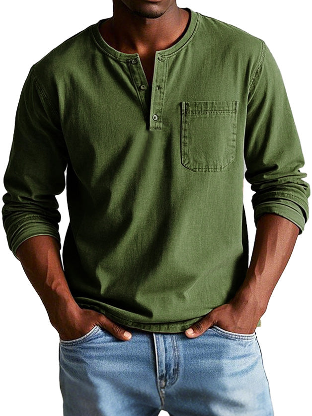 Atelier Élégance™ | T-shirt à col Henley classique