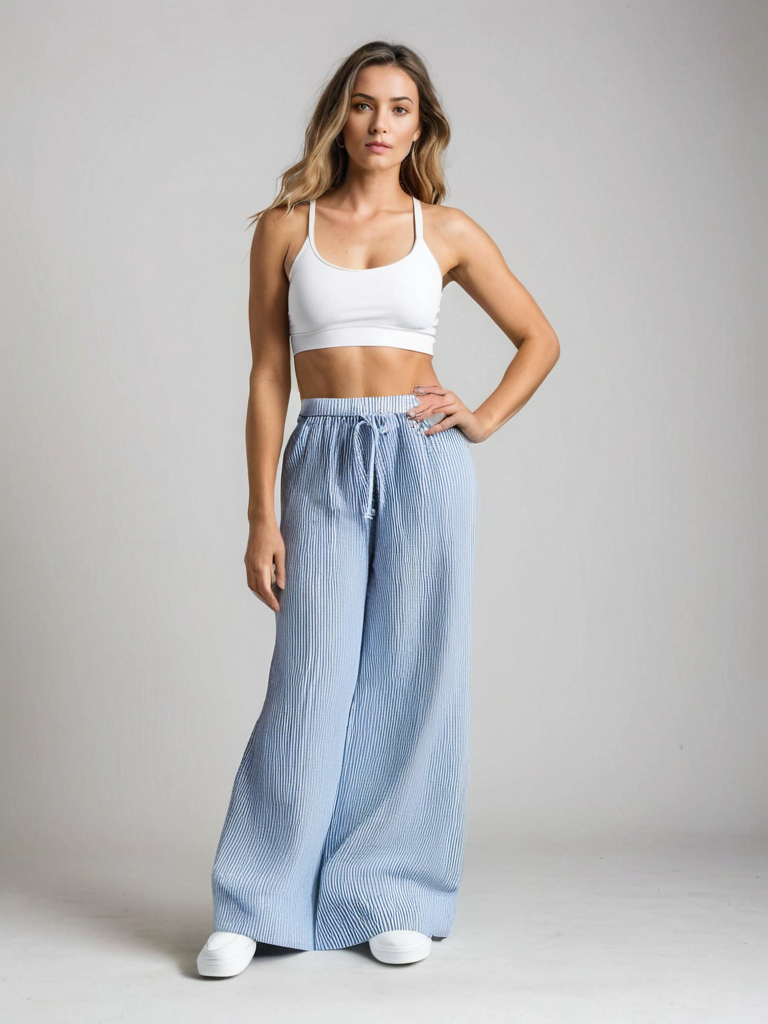 Atelier Élégance™ | Pantalon Large Rayé