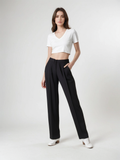 Atelier Élégance™ | Pantalon Large Noir Intemporel
