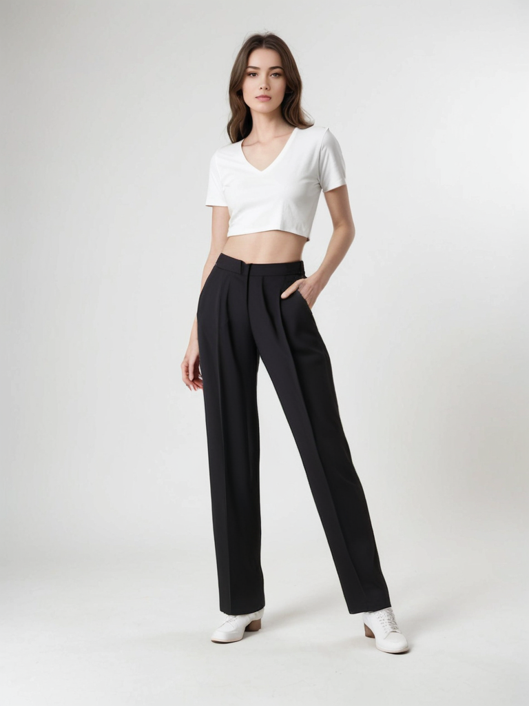 Atelier Élégance™ | Pantalon Large Noir Intemporel