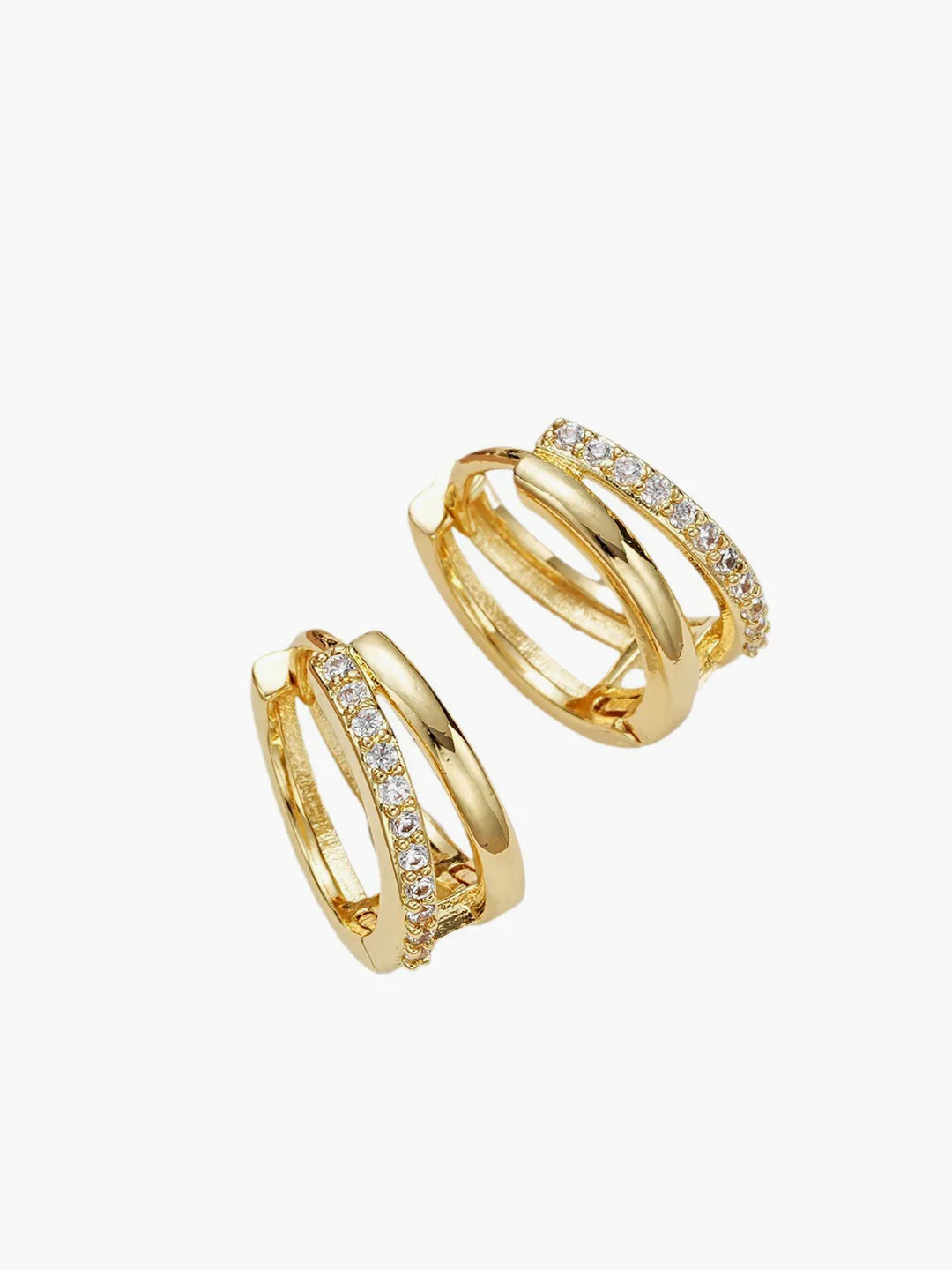 Atelier Élégance™ | Boucles d'oreilles en strass à double anneau