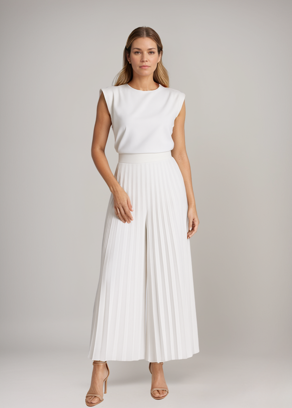 Atelier Élégance™ | Ensemble élégant avec pantalon palazzo plissé