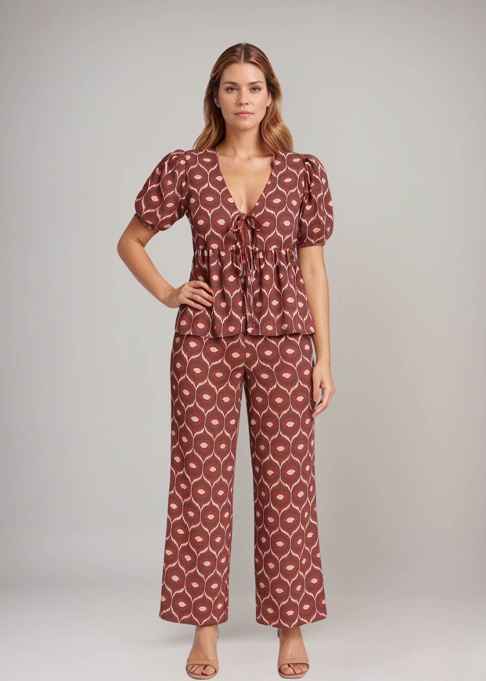 Atelier Élégance™ | Ensemble à manches bouffantes et détail à nouer