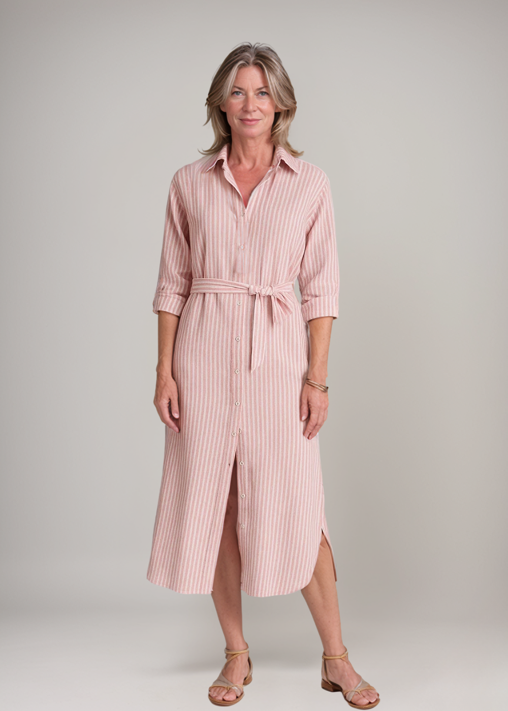 Atelier Élégance™ | Robe chemise rayée