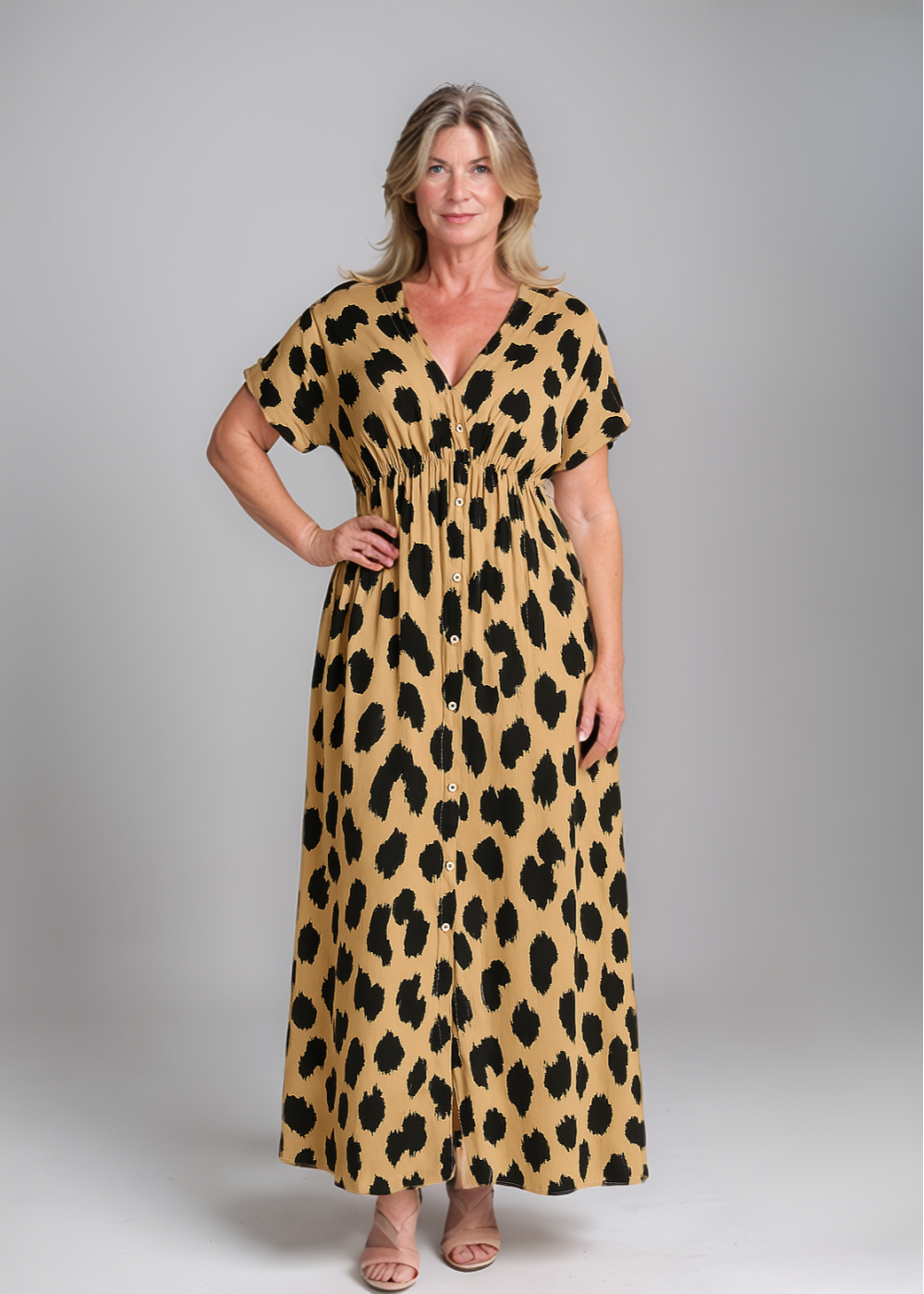 Atelier Élégance™ | Robe maxi à motif léopard