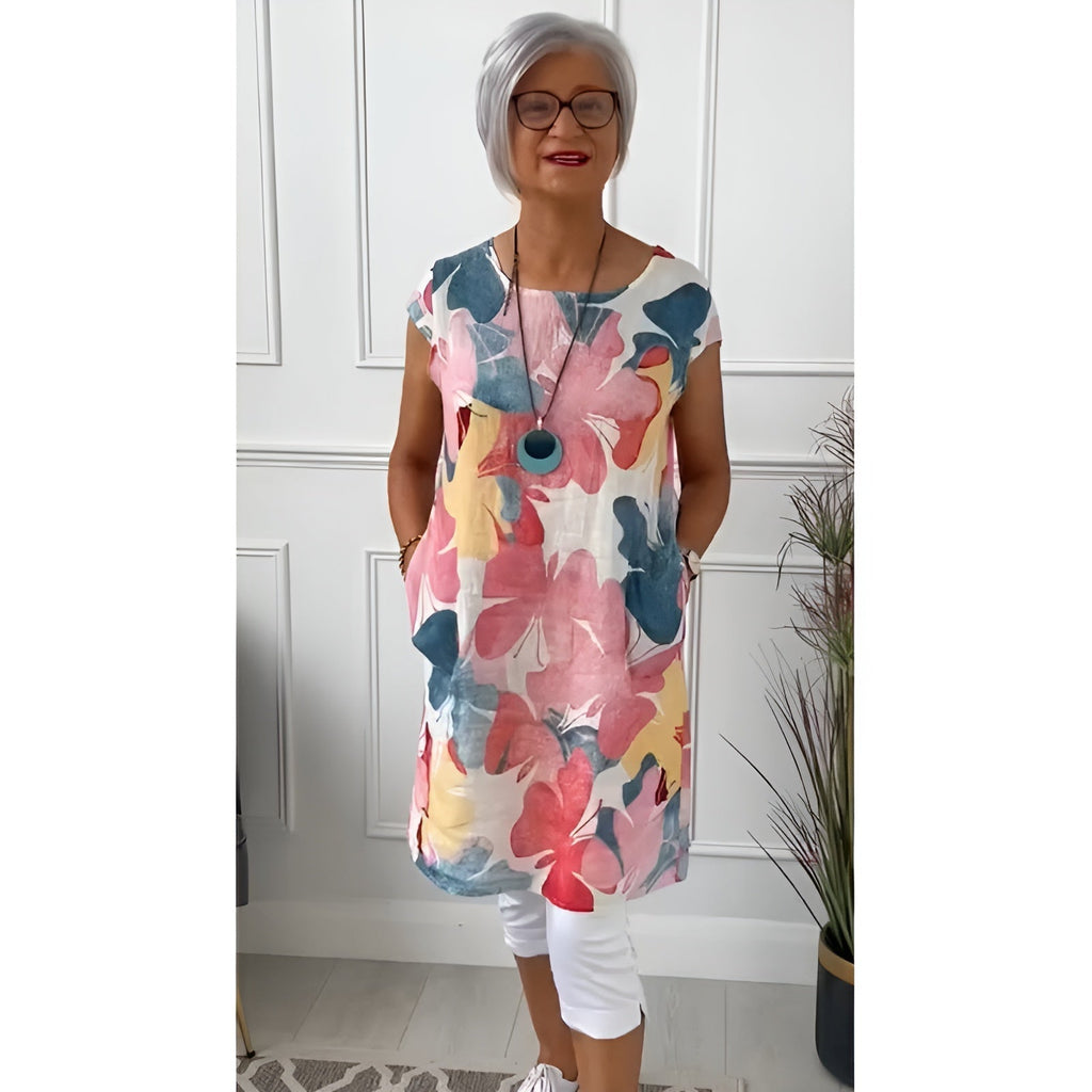 Atelier Élégance™ | Robe tunique décontractée avec une touche florale