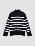 Atelier Élégance™ | Pull Col Montant Rayé Confortable