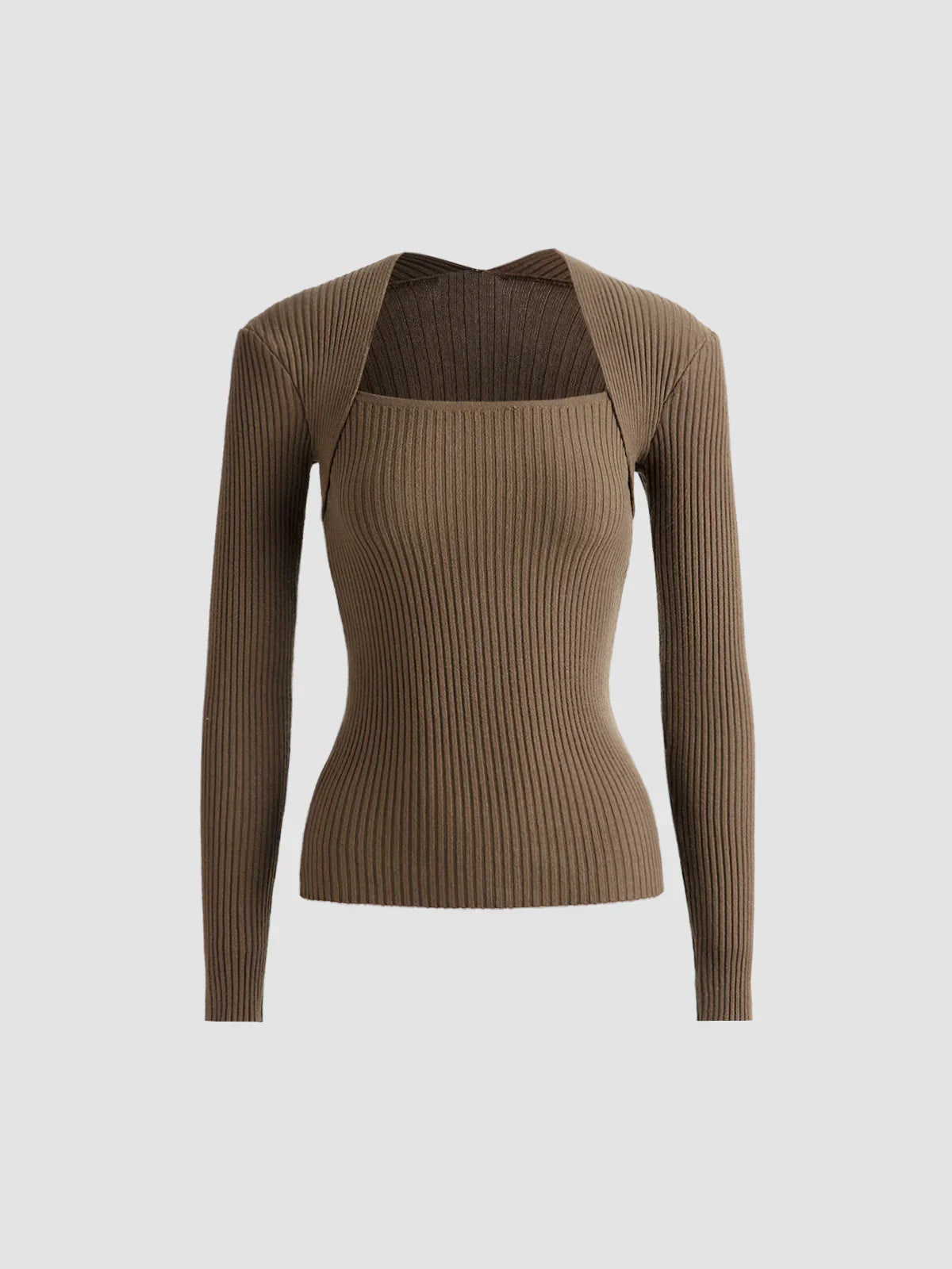 Atelier Élégance™ | Pull en maille côtelée Bronzework