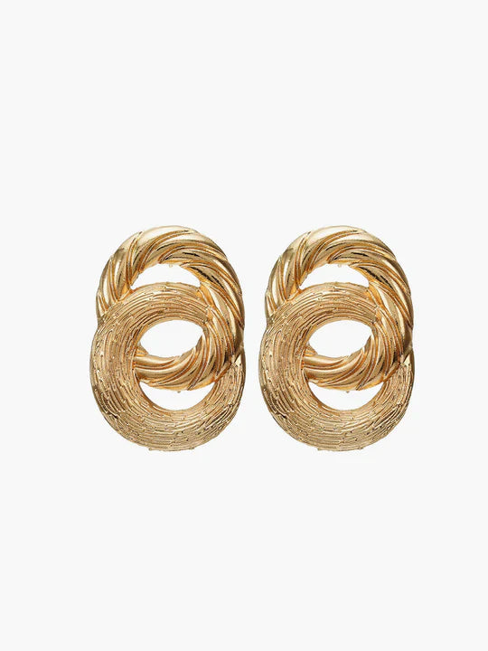 Atelier Élégance™ | Boucles d'oreilles pendantes croisées et circulaires