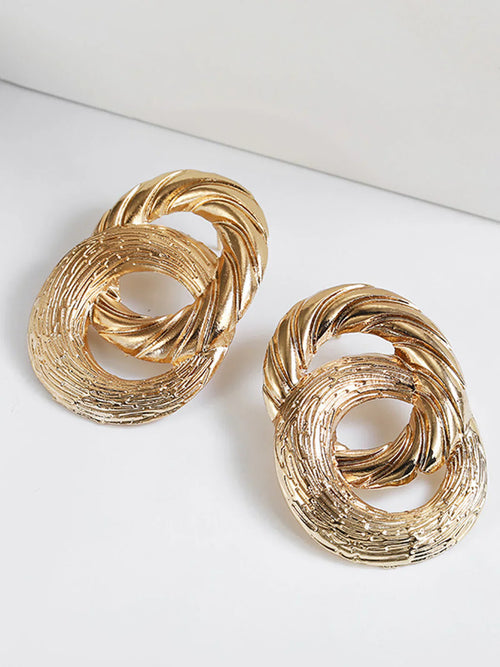 Atelier Élégance™ | Boucles d'oreilles pendantes croisées et circulaires
