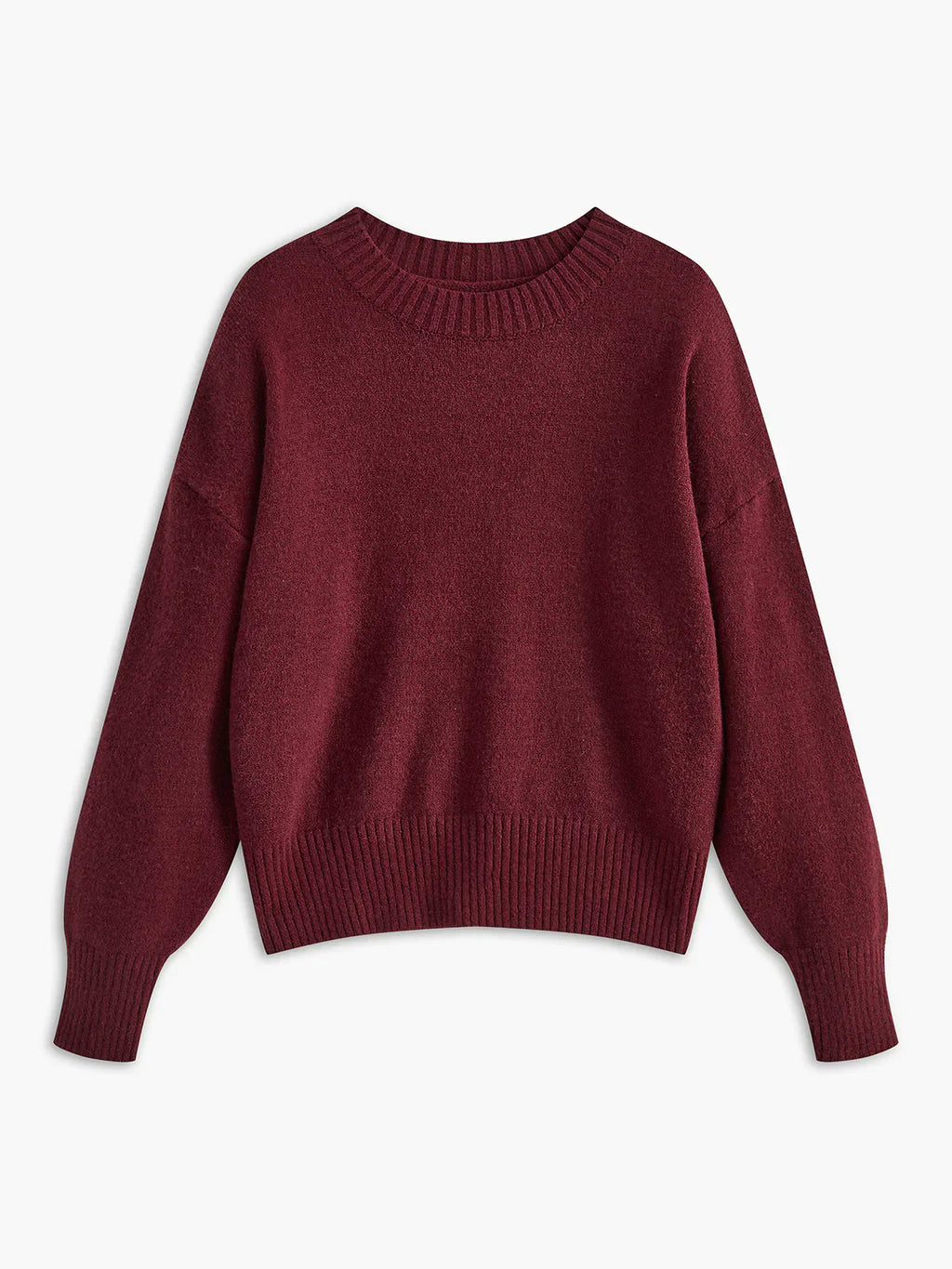 Atelier Élégance™ | Pull en Jersey Uni Bourgogne