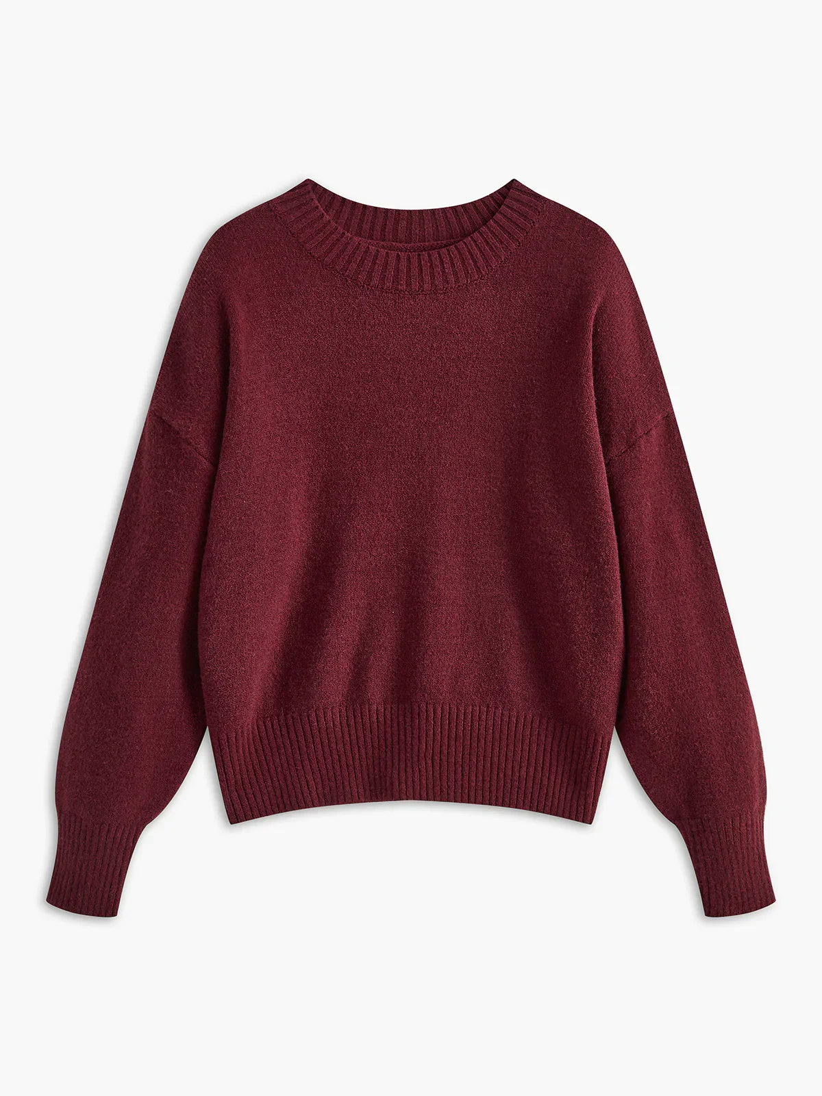 Atelier Élégance™ | Pull en Jersey Uni Bourgogne