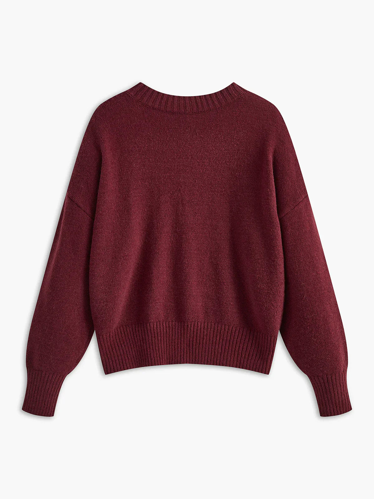 Atelier Élégance™ | Pull en Jersey Uni Bourgogne