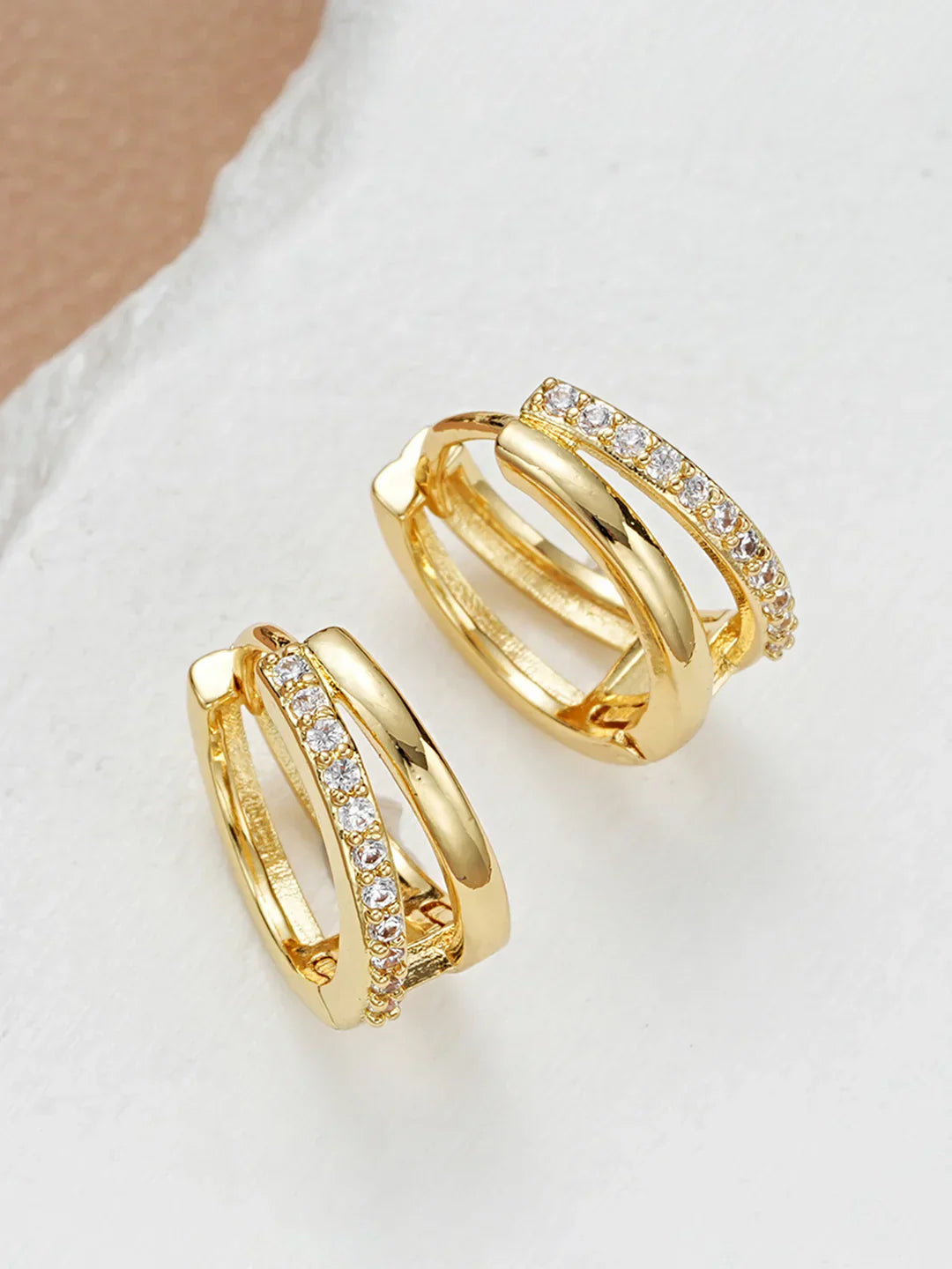 Atelier Élégance™ | Boucles d'oreilles en strass à double anneau