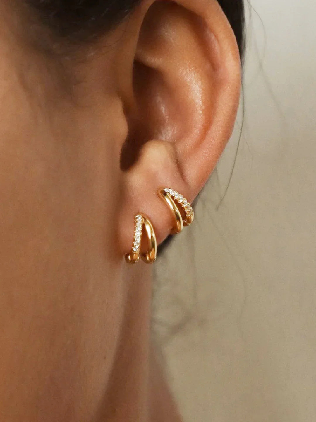 Atelier Élégance™ | Boucles d'oreilles en strass à double anneau