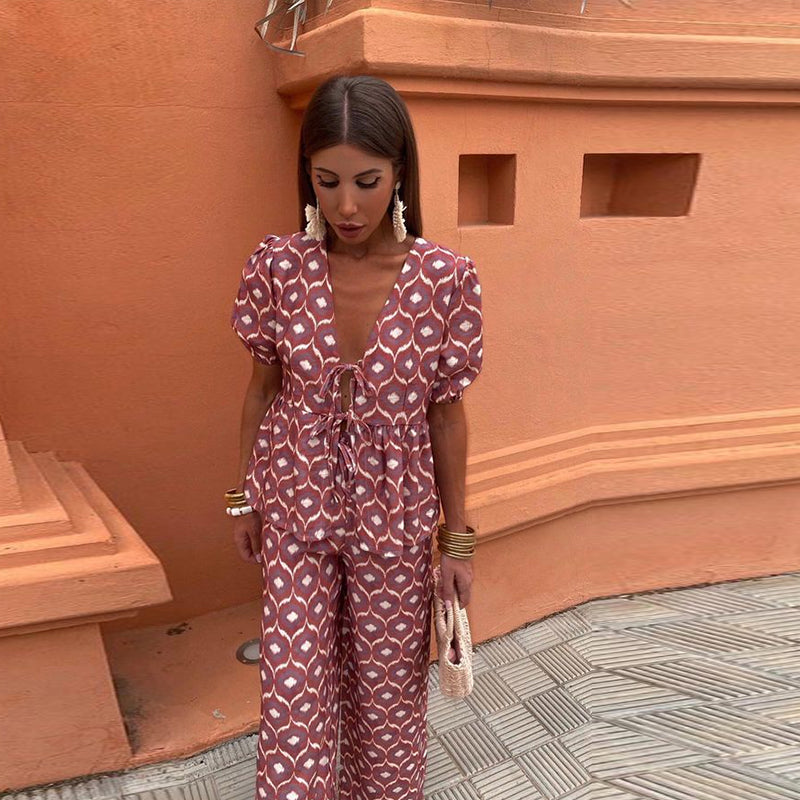 Atelier Élégance™ | Ensemble à manches bouffantes et détail à nouer