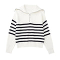 Atelier Élégance™ | Pull zippé rayé
