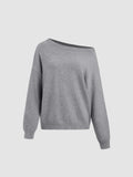 Atelier Élégance™ | Pull Oversized à Col Asymétrique Tricoté