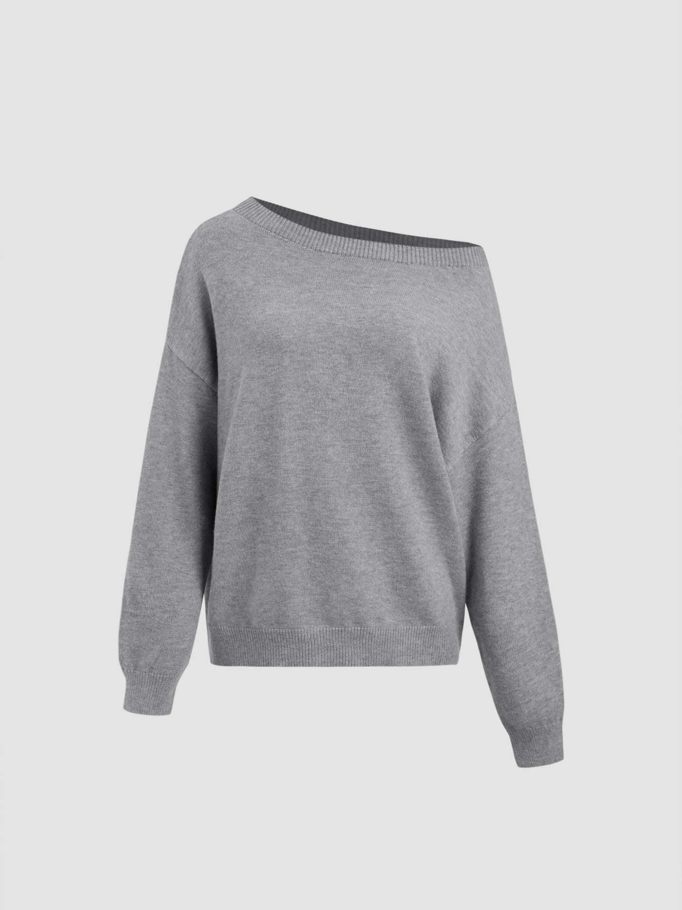Atelier Élégance™ | Pull Oversized à Col Asymétrique Tricoté
