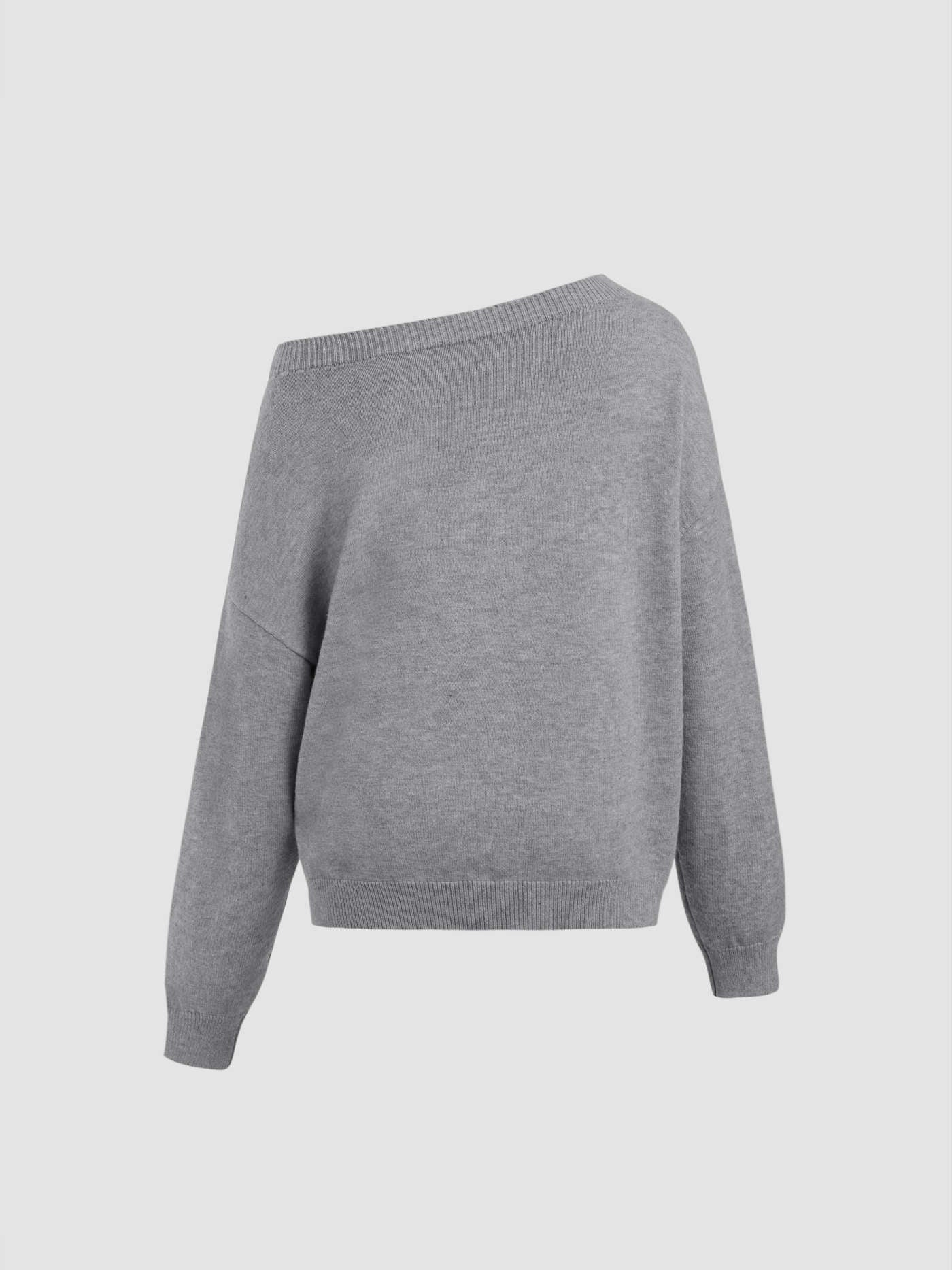 Atelier Élégance™ | Pull Oversized à Col Asymétrique Tricoté