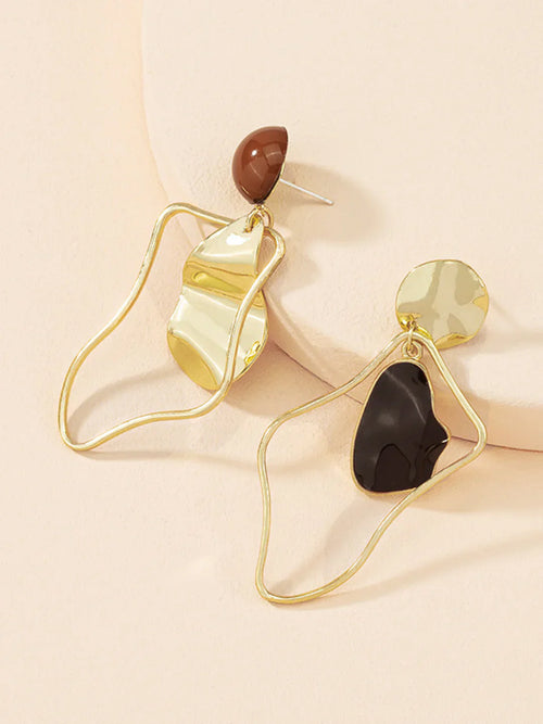 Atelier Élégance™ | Boucles d'oreilles pendantes irrégulières de mode rétro