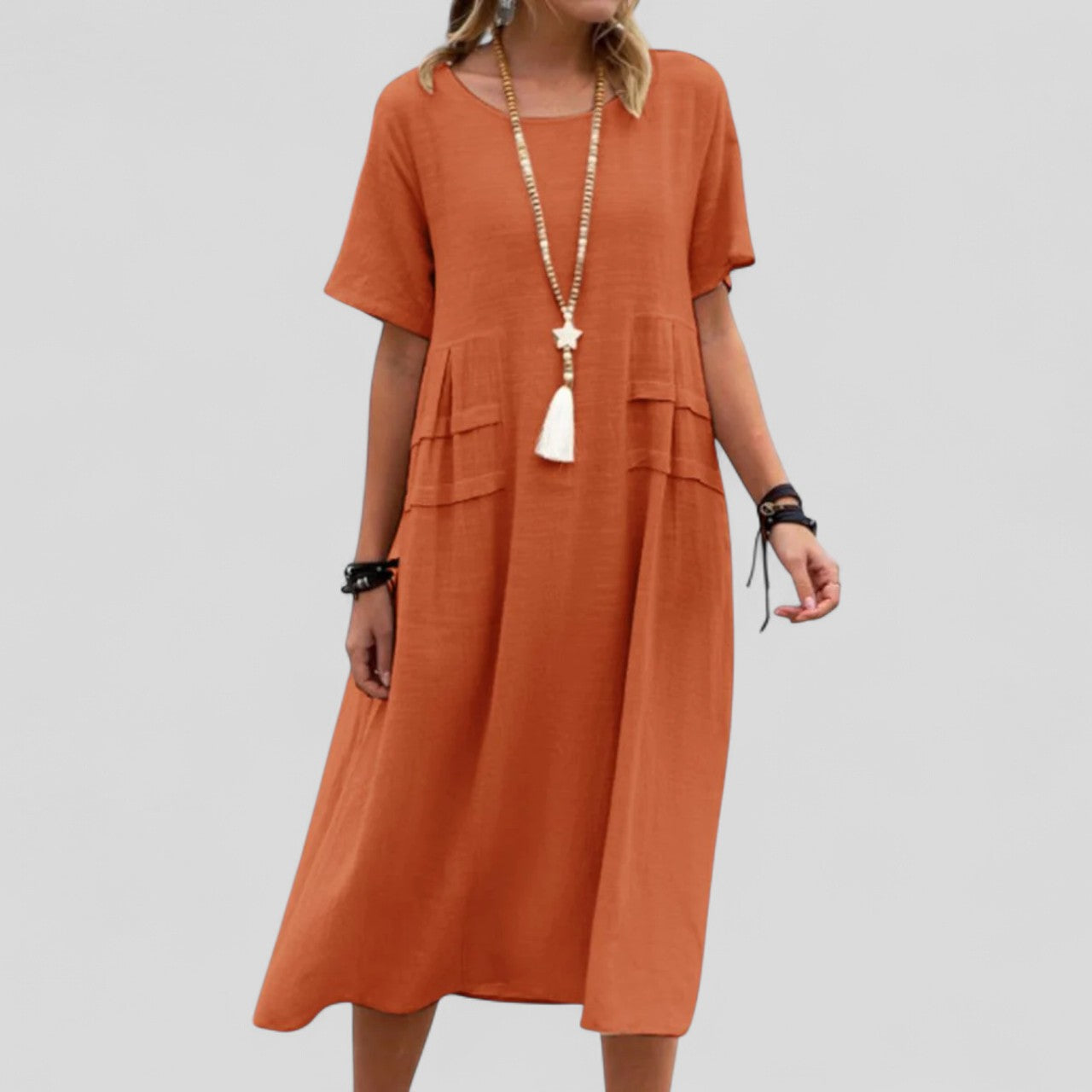 Atelier Élégance™ | Robe midi décontractée avec poches
