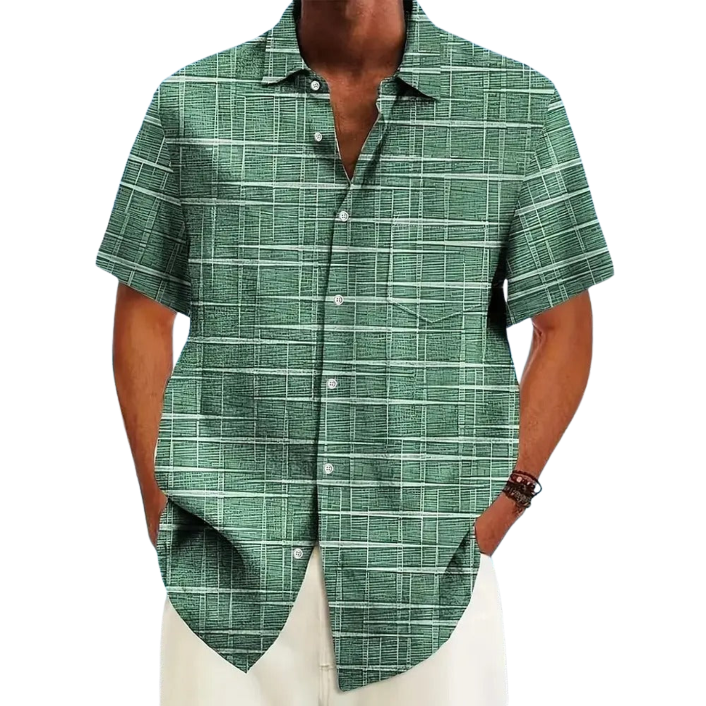 Lenoir™ | Chemise élégante à motif rayé et à carreaux