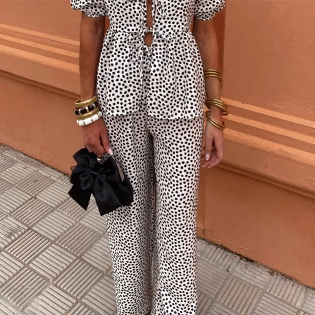 Atelier Élégance™ | Ensemble à manches bouffantes et détail à nouer