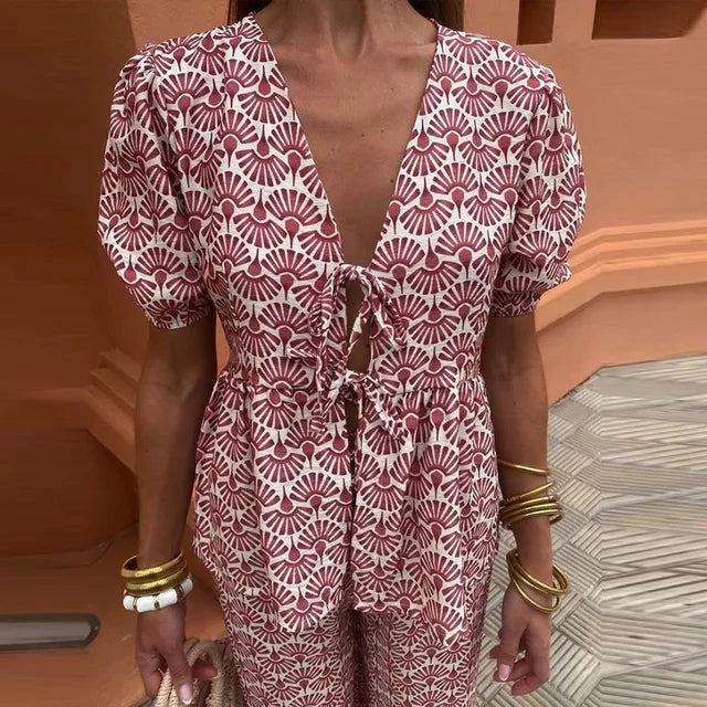 Atelier Élégance™ | Ensemble à manches bouffantes et détail à nouer