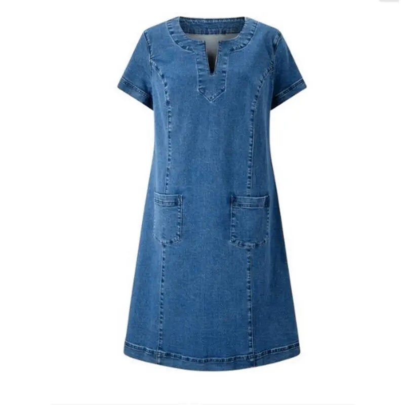 Atelier Élégance™ | Robe tunique en jean avec poches