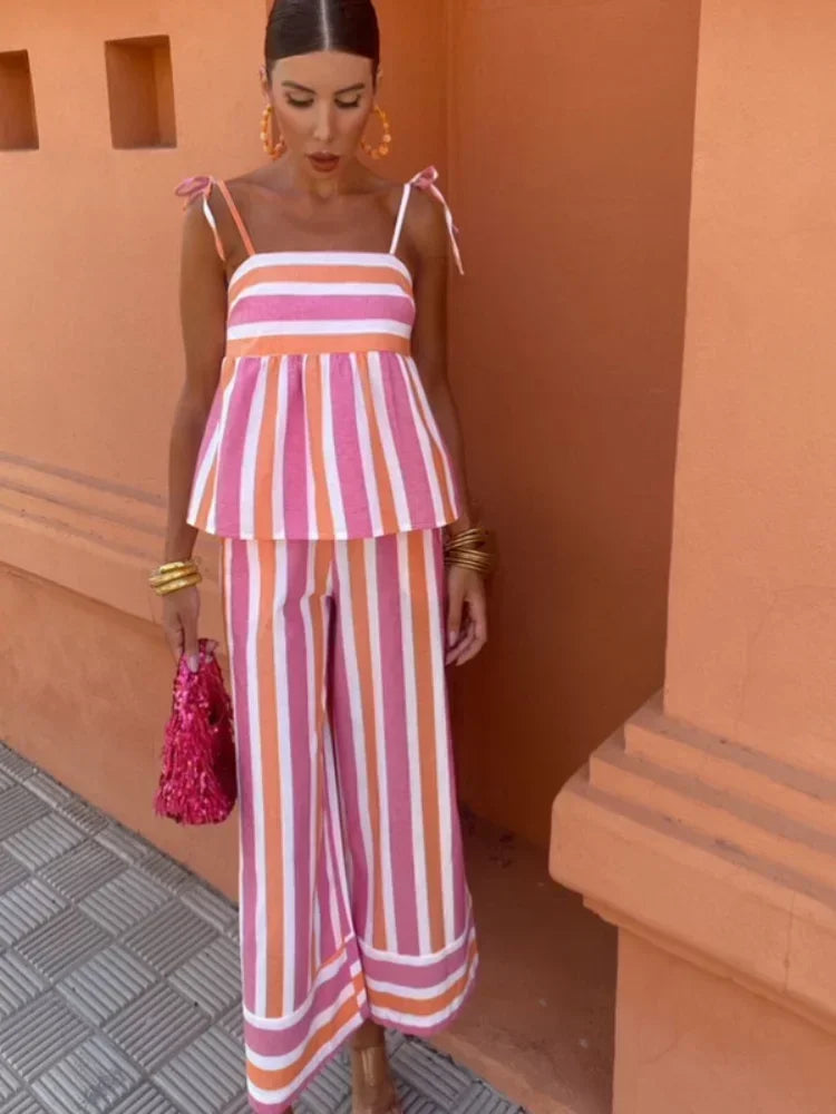 Atelier Élégance™ | Ensemble d'été à rayures Riviera