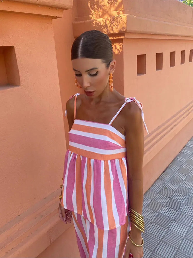 Atelier Élégance™ | Ensemble d'été à rayures Riviera