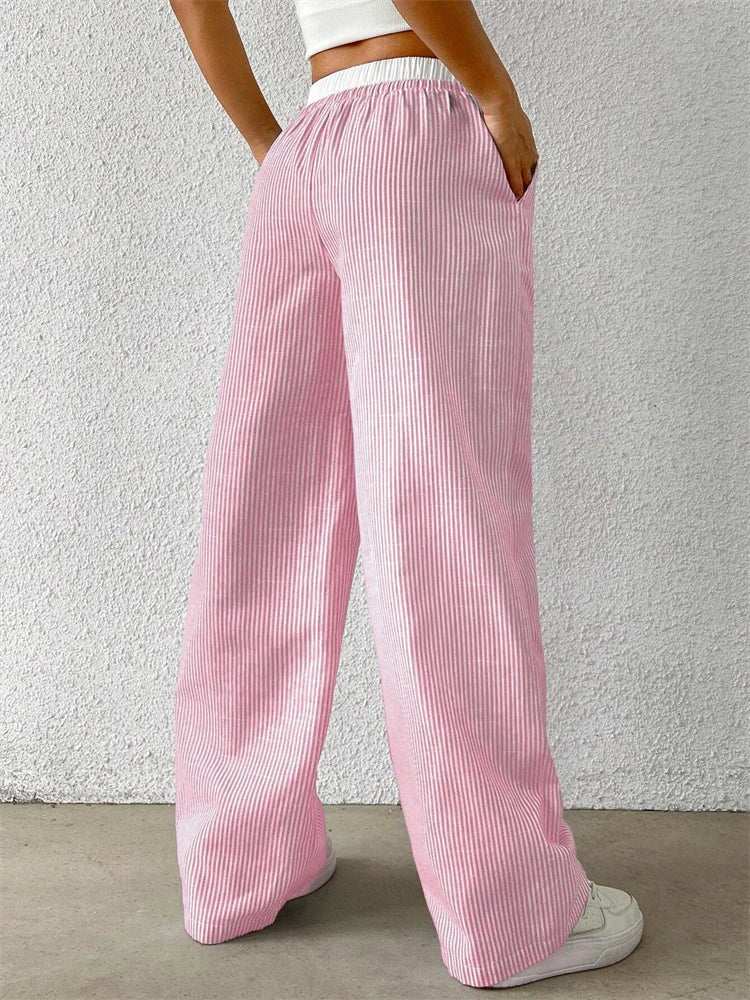 Atelier Élégance™ | Pantalon Large Rayé