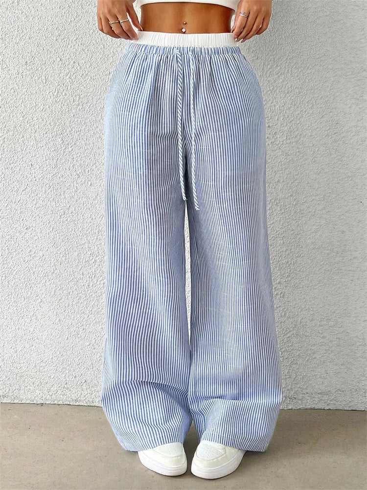 Atelier Élégance™ | Pantalon Large Rayé