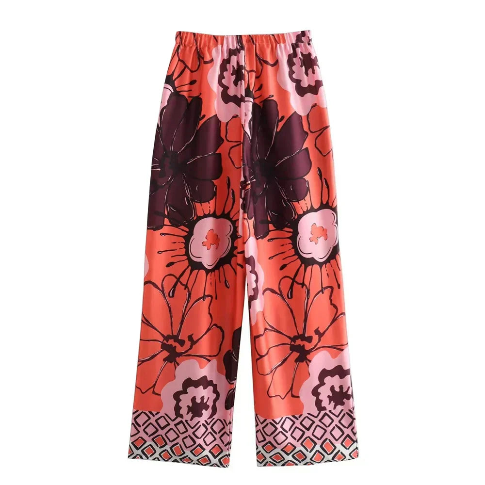 Atelier Élégance™ | Ensemble Kimono à Fleurs & Pantalons Amples