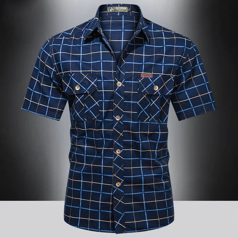 Lenoir™ | Chemise élégante à manches courtes à carreaux