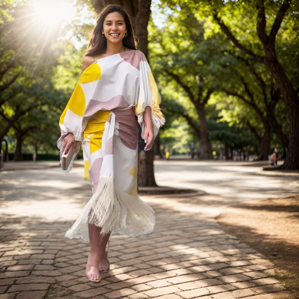 Atelier Élégance™ | Robe en satin avec manches bouffantes