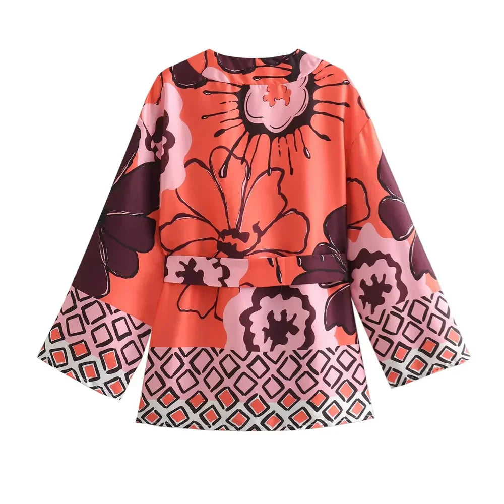 Atelier Élégance™ | Ensemble Kimono à Fleurs & Pantalons Amples