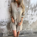 Atelier Élégance™ | Ensemble en lin avec chemise et shorts