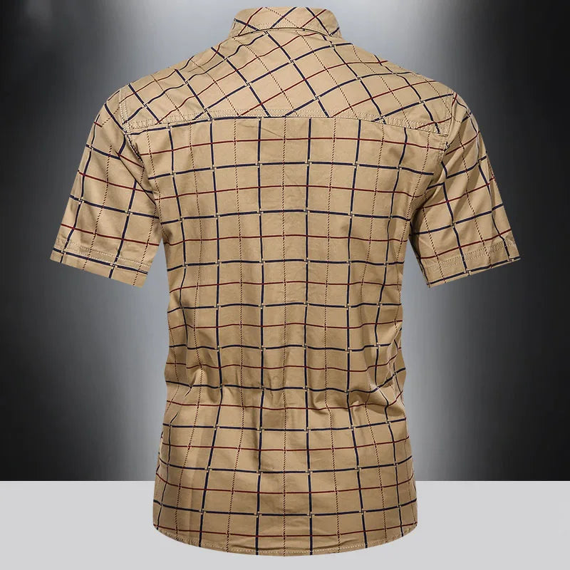 Lenoir™ | Chemise élégante à manches courtes à carreaux