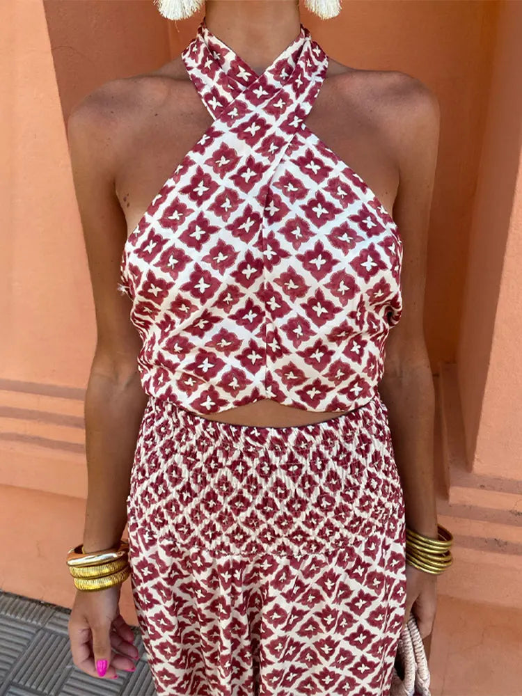 Atelier Élégance™ | Ensemble à col halter au look de fleurs du désert